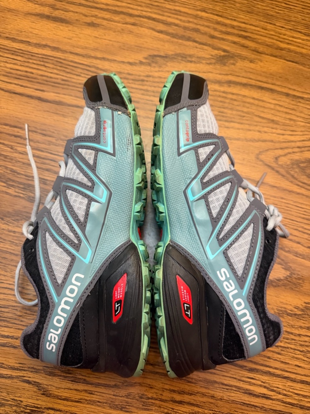 Salomon Women’s Mint Green and Gray Trail Running Shoes